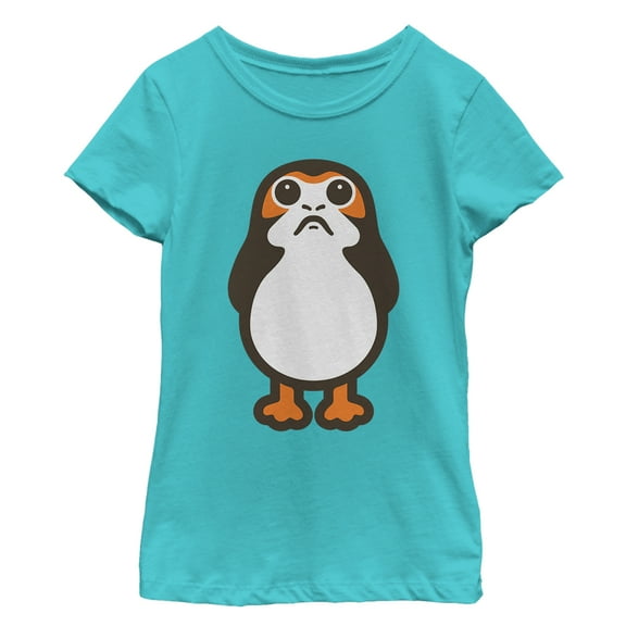 Girl's Star Wars The Last Jedi Porg Cartoon  Graphic Tee Tahiti Blue X Small