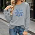 thumbnail image 5 of gbyLJF Women's Snowflake Christmas Sweatshirt Fuzzy Long Sleeve Holiday Tops Festival Travel Fleece Warm Pullover, 5 of 6