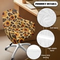 thumbnail image 6 of FOR U DESIGNS Sunflower Leopard Pattern Dining Chair Slipcovers with Armrest, Anti-Dust Vanity Chair Cover Mid Back Wide Seat Accent Chairs Covers for Vanity Living Room Bedroom, 6 of 8