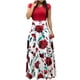 thumbnail image 2 of ICHUANYI Clearance Fashion Women Short Sleeve Floral Boho Printing Long Dress Ladies Casual Dress(Red, M) ICHUANYI WER2023080908837, 2 of 6