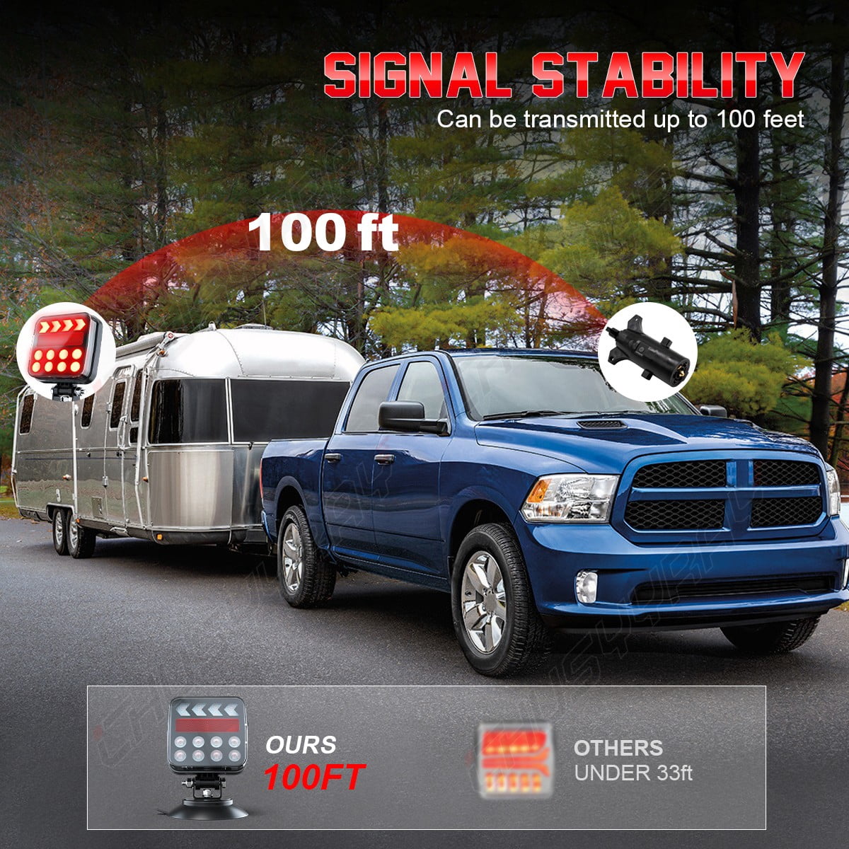 Wireless Magnetic Trailer Lights LED TailLight Kit For Western Star 4900 Semi