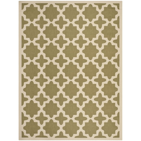 SAFAVIEH Courtyard Amanda Geometric Indoor/Outdoor Area Rug, 8' x 11', Green/Beige