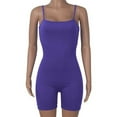 thumbnail image 5 of Clearance! Borniu Jumpsuits for Women, Round Neck Shoulder Sling Jumpsuit Solid Color Jumpsuit Shorts Tight Jumpsuit Overalls Women, Rompers for Women, Onesie for Women Clearance, 5 of 6