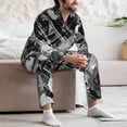 thumbnail image 7 of Yiaed Seamless Pattern With Skulls Print Men’s Pajamas Set - Long Sleeve Button Down Sleep Shirt and Pajama Bottoms Sleepwear Set Mens Pjs Sets Men's Pajama Bottoms-Large, 7 of 7