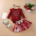 thumbnail image 2 of Gvdentm Baby Girl Clothes 0-3 Months Preemie Clothes Fall/Winter Romper Dress Skirt Set(Red,18-24 Months), 2 of 6