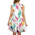 thumbnail image 6 of JTZGDY Summer Dresses for Women Casual Floral Pattern Print Sleeveless Round Neck Graphic T-Shirts Dress Loose Flowy Comfy Tunic Dress Fashion Beach Tank Sundress with Pockets Multicolor#11 M, 6 of 7