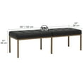thumbnail image 4 of Studio Designs Home Camber Modern Metal and Leather 60 Inch Wide Bench Bronze/Black, 4 of 5