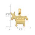 thumbnail image 3 of Democratic Donkey Mascot Charm Pendant Necklace in 14K Yellow Gold with Chain, 3 of 4