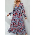 thumbnail image 6 of SHEWIN Women's Long Maxi Dresses Deep V Neck Floral Boho Maxi Dress Long Sleeve Evening Dress Cocktail Party Wedding Dresses M, 6 of 7