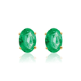 thumbnail image 3 of 14K Solid Yellow Gold Green Emerald Studs Gemstone Solitaire Earrings May Birthstone Jewelry, 3 of 10