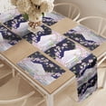 thumbnail image 2 of Ambesonne Floral Table Runner & Placemats, Japanese Blossom Mount Hill, Placemat 4 pcs + Runner 16"x90", Indigo Pale Pink, 2 of 2