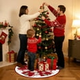 thumbnail image 5 of Christmas Tree Skirt 48 Inches Red Xmas Soft Cover Mat Decor Retro Xmas Tree Skirt for New Year Holiday Ornaments Indoor Outdoor Decorations (Snowman Pattern), 5 of 6