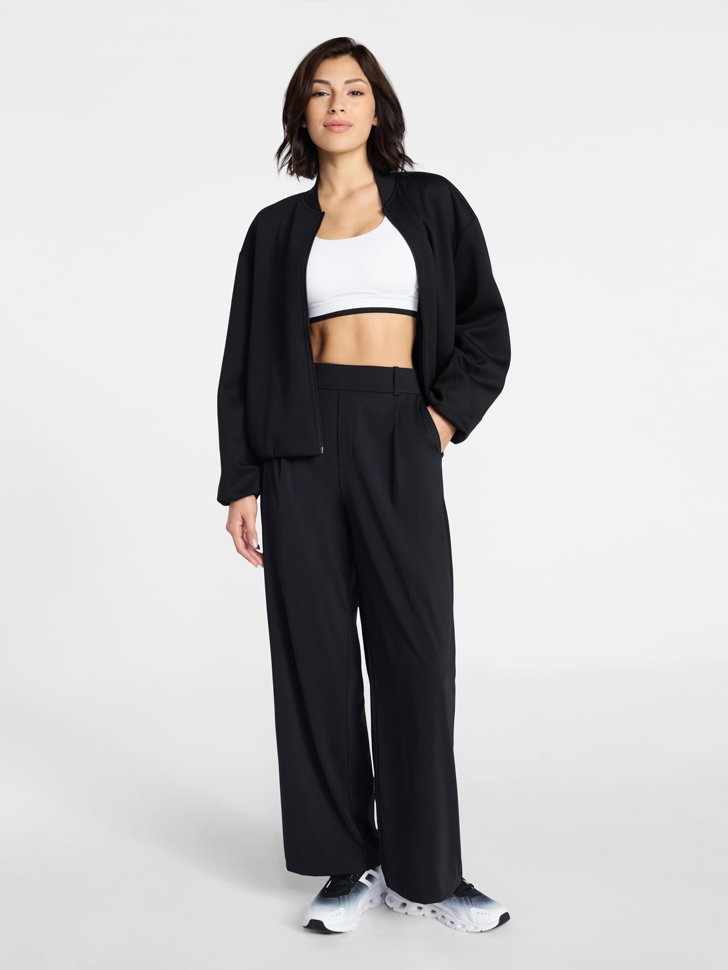 Avia Women's and Women's Plus Pleated Interlock Pants, 29.5" Inseam, Sizes XS-4X