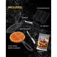 thumbnail image 3 of Cast Iron Waffle Maker Stove Top Bundle ZURRITO +5-Pieces, 3 of 7