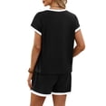 thumbnail image 6 of Wiholl Womens Short Sets Two Piece Short Sets for Women Cap Sleeve lounge Black Short sets with Pocket, 6 of 9