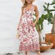 thumbnail image 2 of Vestido sin Mangas para las Mujeres Vestido de Tobillo Impreso Casual con Cuello en V, Vestido de Verano Ligero de Algodón de Imitación para el Hogar, el Uso Diario Y las Cuatro Estaciones, 2 of 9