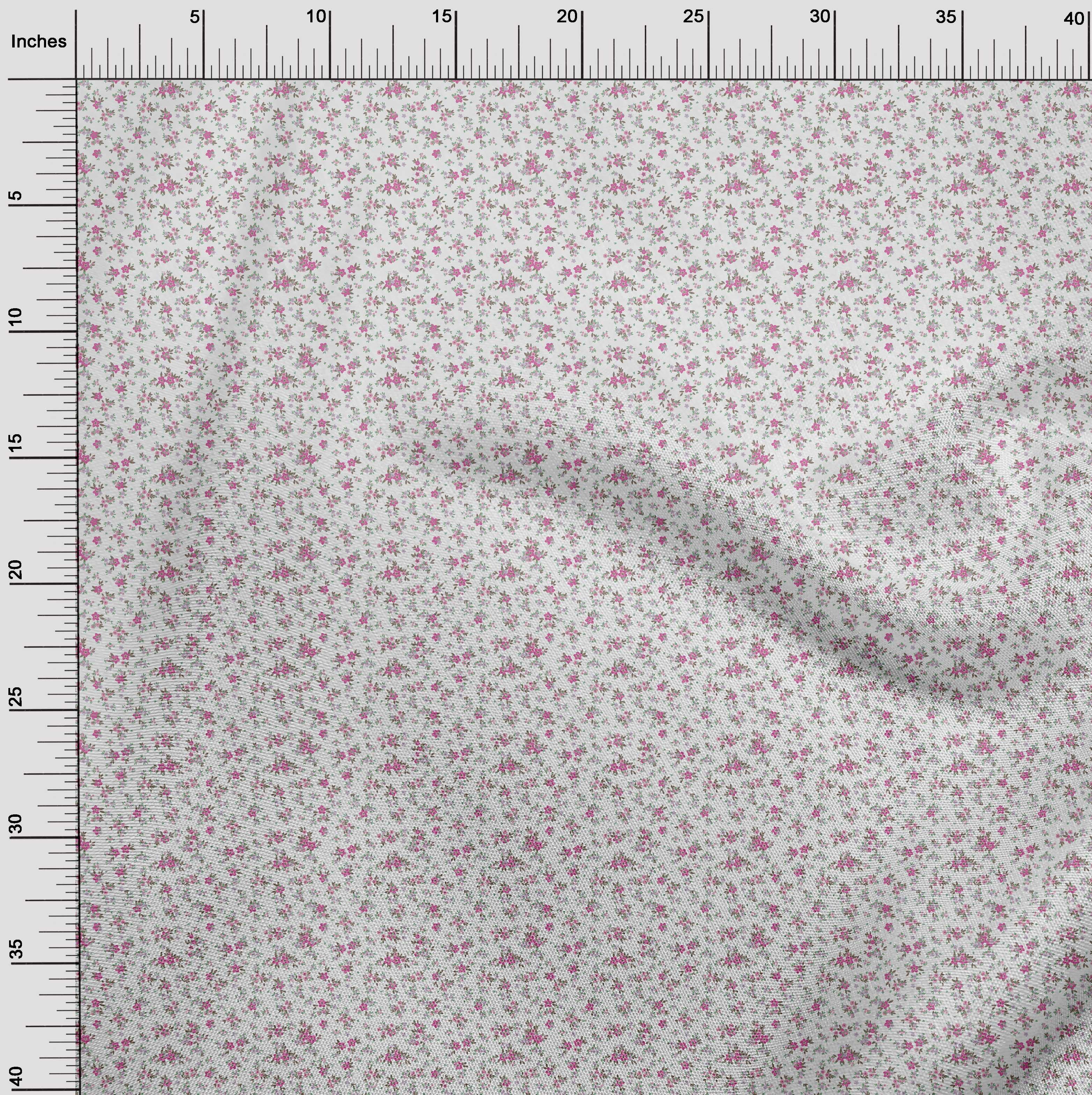 oneOone Polyester Spandex Pink Fabric Floral Fabric For Sewing Printed Craft Fabric By The Yard 56 Inch Wide