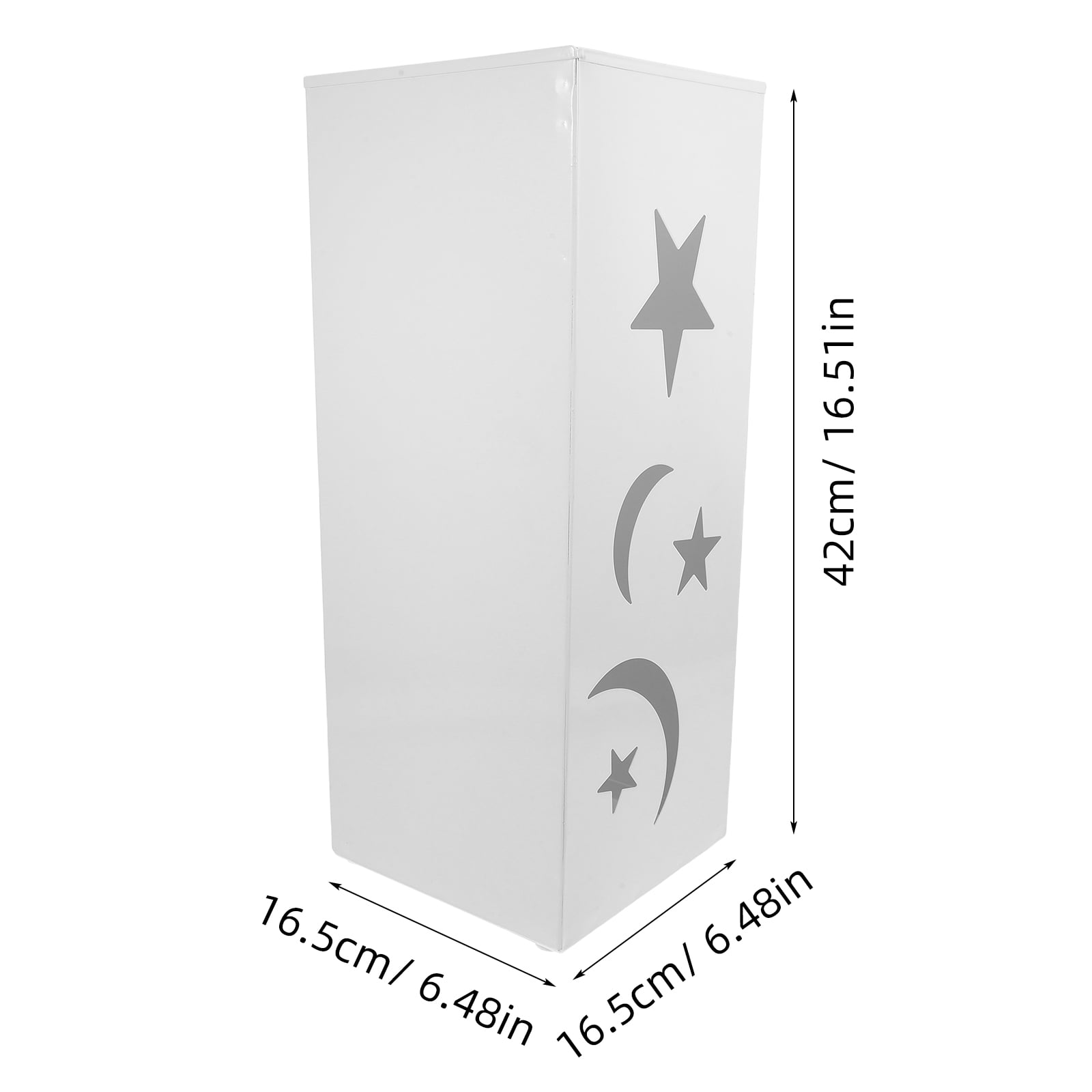 FOMIYES White Metal Umbrella Stand Indoor with Star and Moon Design, Umbrella Holder for Home and Office