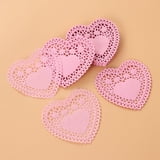 CIMAXIC Pink Heart Doilies Lace Cake Paper… product image