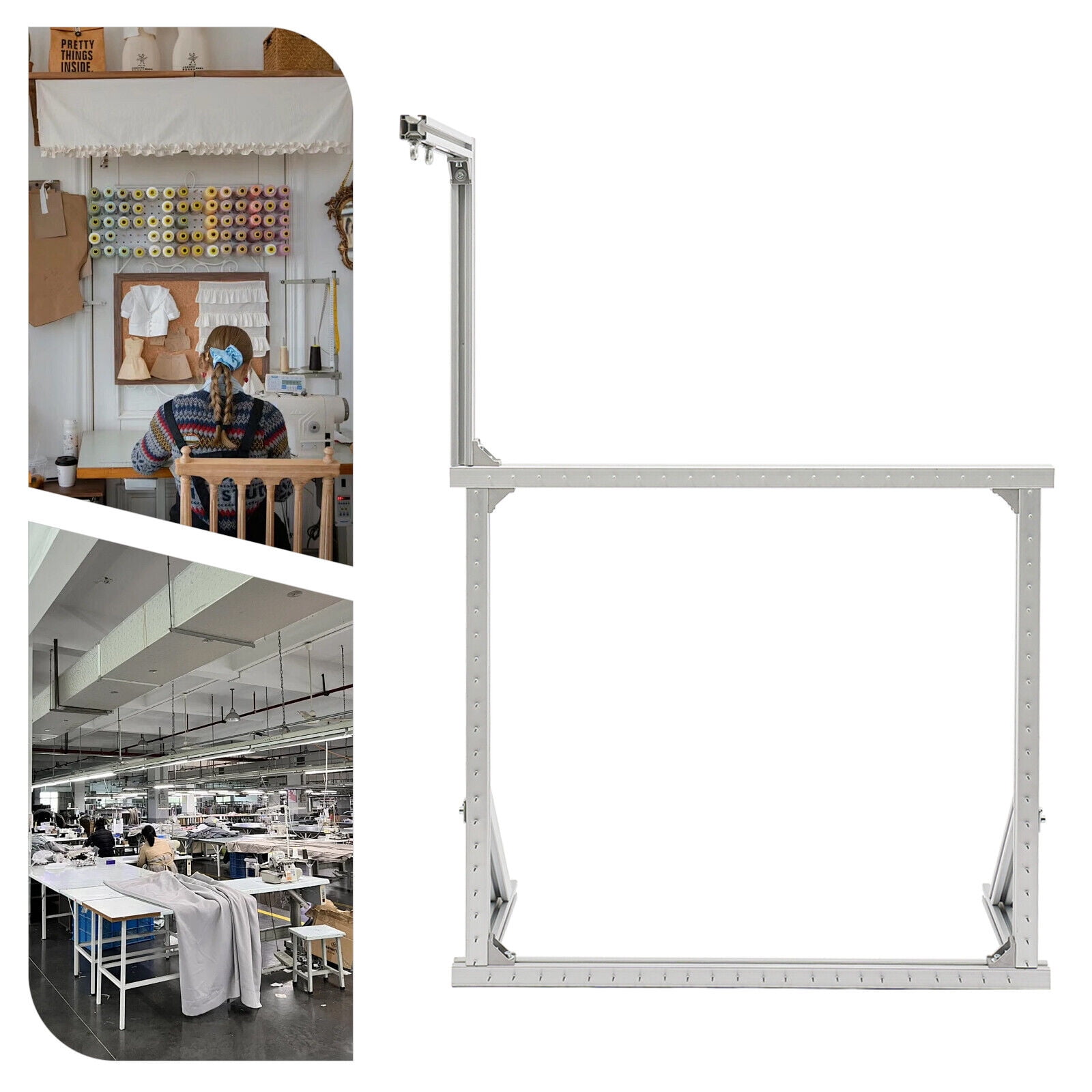 80*67cm Adjustable Rug Hooking Punch Needle Tufting Frame+Stand Homemade Sturdy