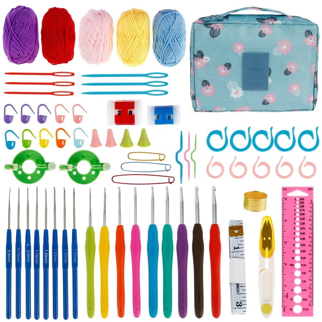 66Pcs Crochet Kits for Beginners with Storage Case and Crochet Accessories Crochet Kit Practical Knitting Starter Kit