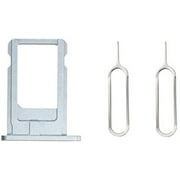 Sim Card Tray Holder Socket + 2 Eject Pins for iPhone 6 Plus Silver