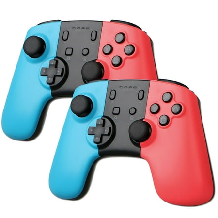 2-pack Wireless Pro Controller Joypad Gamepad Remote Control for Nintendo Switch Console/Nintendo Switch Lite 2019 Console (Blue +