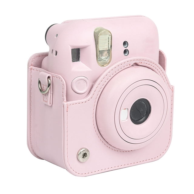 Mini Instant Camera Case, Protective PU Bag with Detachable Cover and Adjustable Shoulder Strap, for Mini 12 Camera