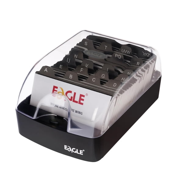Caja para tarjetas de presentación Eagle con botón de apertura, capacidad para 350 tarjetas