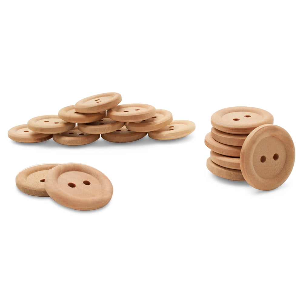Unfinished Wooden Buttons for Crafts and Sewing 1/2 inch Bulk Pack