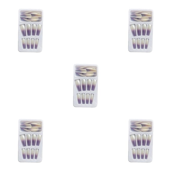 Vogacara 1 Juego de calcomanías de moda artificiales Extra largas con brillo degradado para uñas con punta francesa, regalos DIY para salón Type2 NO2