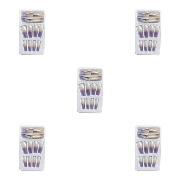 Vogacara 1 Juego de calcomanías de moda artificiales Extra largas con brillo degradado para uñas con punta francesa, regalos DIY para salón Type2 NO2