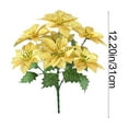 thumbnail image 3 of CuiLiyq Artificial Poinsettia Flowers, 12.2" Artificial Poinsettia Stalk with Holly Leaves, Fake Poinsettias Bouquet Bulk Faux Floral Bush for Xmas Tree Ornament Table Centerpiece Fillers (Gold), 3 of 7