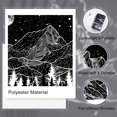 thumbnail image 3 of Tapiz de noche estrellada, tapiz de montaña, tapiz de estrella lunar, tapiz blanco y negro, dormitorio, sala de estar, 3 of 5