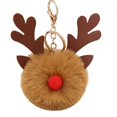thumbnail image 1 of Imitation Rabbit Fox Fur Keyring Christmas Elk Keychain Lovely Fluffy Key Holder Pendant Purse Bag Car Key Friends，Coffee, 1 of 4