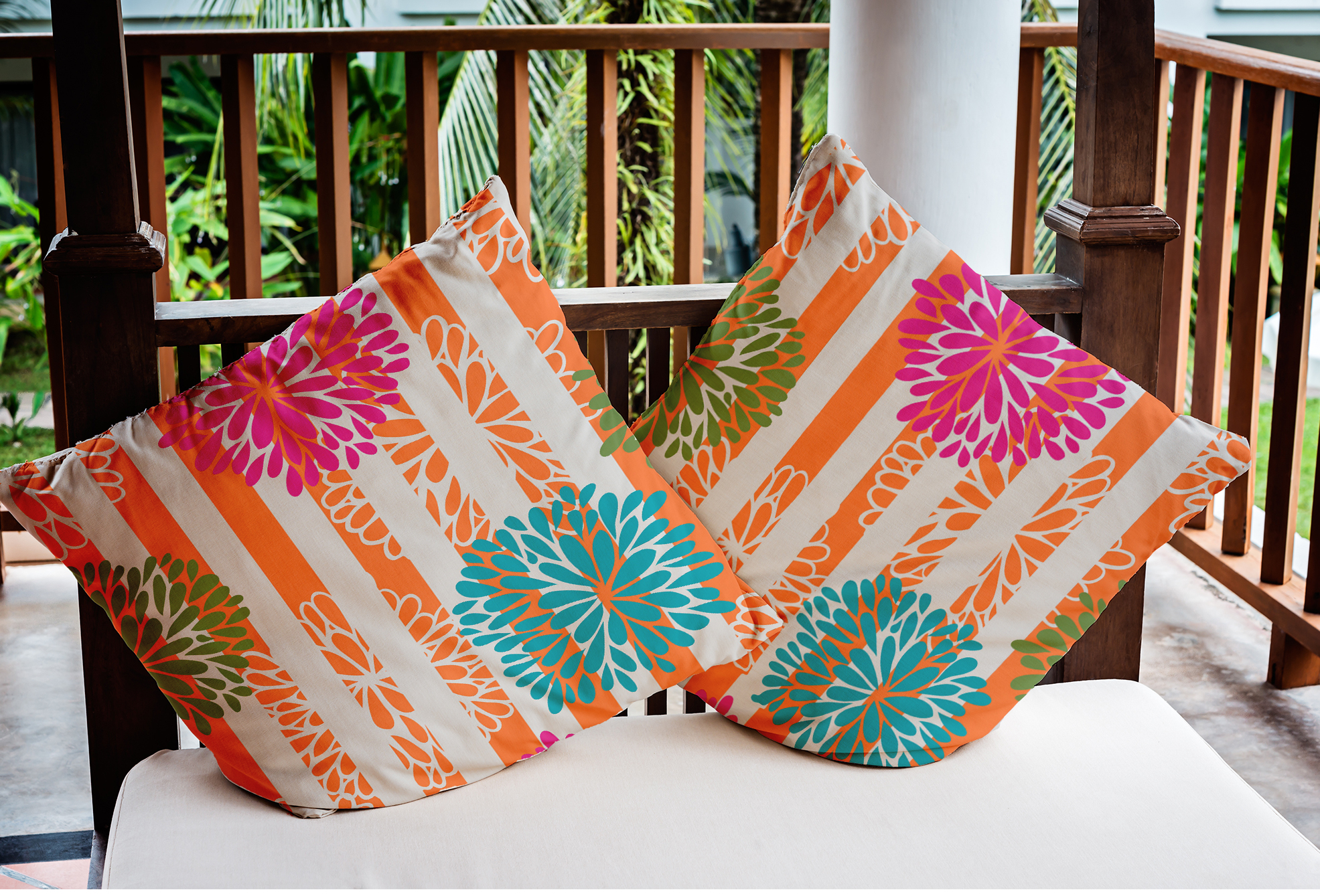 Simply Daisy 16 in x 16 in Modern and Contemporary Multi-color Floral Polyester Throw Pillow