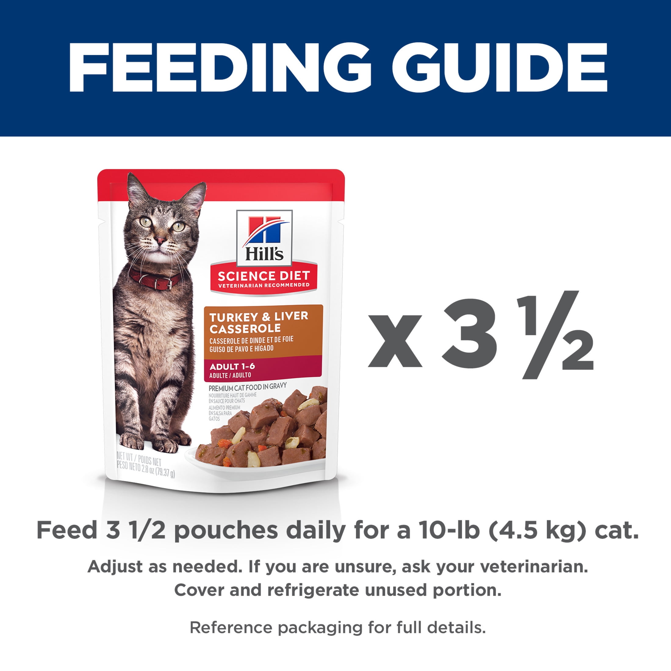 Hill's Science Diet Turkey Casserole Wet Cat Food, 2.8oz Pouch 24pk