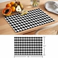 thumbnail image 6 of Black White Plaid Placemats Set of 12 Modern Minimalist Geometric Checkered Place Mats Indoor Wipeable Table Mats Washable Cloth Dining Table Placemats for Kitchen Holiday Party Home Decor 13x19 Inch, 6 of 9