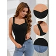 thumbnail image 3 of Unique Bargains Women's Tank Tops with Built in Bra Lingerie Camisoles Vest L Black, 3 of 6