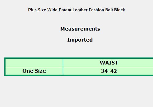 eVogues Plus Size Wide Patent Leather Fashion Belt Black