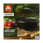 Ozark Trail 5-Quart Pre-Seasoned Nonstick Cast Iron Dutch Oven with Spiral Bail Handle