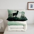 thumbnail image 5 of Manfei Wild Buck Twin Comforter Sets,Natural Green Pine Mountain Bedding Set,Black Reversible,2pcs,1 Comforter and 1 Pillowcase, 5 of 7