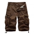 thumbnail image 2 of Monos Monos de color liso Pantalones casuales de 5 colores con múltiples bolsillos Pantalones de 5 puntos de moda para hombres, 2 of 5