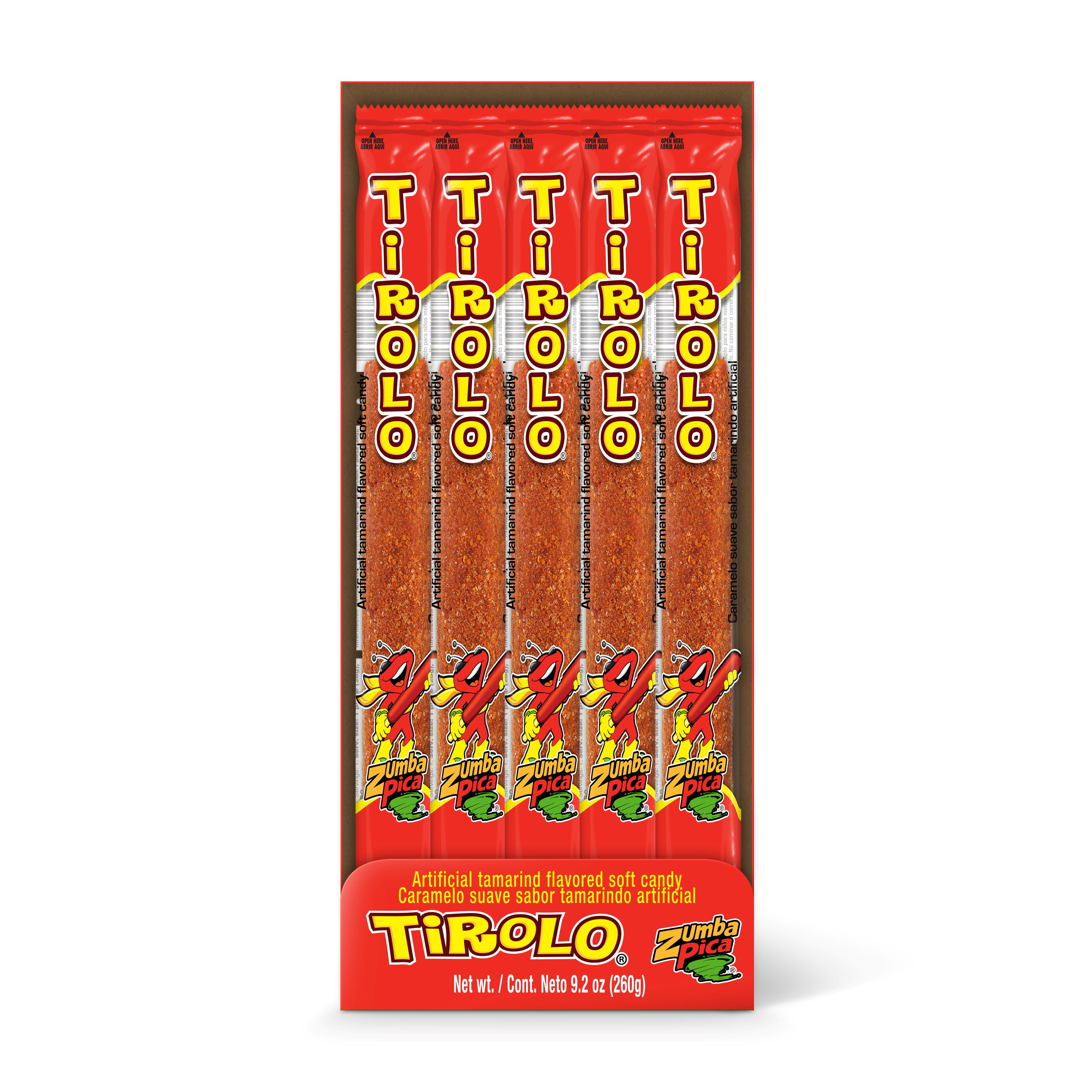 Zumba Pica Tirolo Tamarind Candy Straws, Chewy Mexican Candies, 10 Count