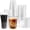 100 Transparent 12oz + Black Straws, variant on 500 Crystal Clear Plastic Shot Glasses 1oz - Mini Disposable Cups for Wine Tasting, Condiments, Party - Clear Shot Cups