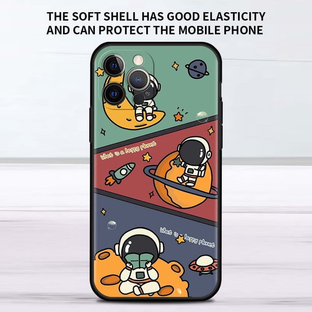 Funda bonita de astronauta estrella para Apple iPhone 11 13 12 14 Pro 7 XR X XS Max 8 6 6S Plus 5 5S SE 2020 13Pro, funda negra para teléfono, Capa 14 Tan Jianjun unisex