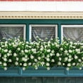 thumbnail image 4 of Morttic 12 Bundles Artificial Fake Flowers, Faux Outdoor Plastic Plants UV Resistant Shrubs Outside Indoor Decorations (White), 4 of 7
