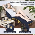 thumbnail image 6 of PUKNLY 6 PCS Chaise Lounge Chair Cushion Outdoor, 67*22*4 in Thickened Leisure Lounge Deck Chair Cushion, Waterproof & Fade-Proof Patio Pool Sun Lounger Pad with Straps, Bag, for Pool, Beach, Balcony, 6 of 7
