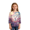 thumbnail image 2 of Uootdi Col Ras du Cou Panier de Pâques Oeufs T-Shirts à Manches 3/4 Imprimé Marguerites de Pâques Tenue Décontractée Quotidienne ( Pas pour Adulte) Cadeau, 2 of 9