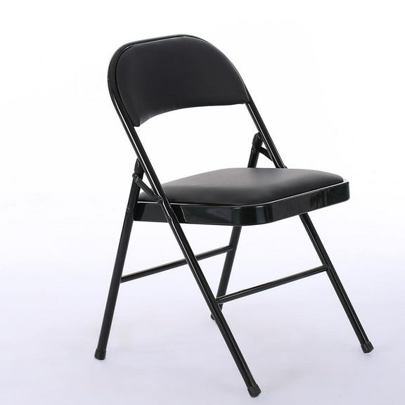 Winado Professional Folding Chairs 6PCS Black Leather Conference Chairs